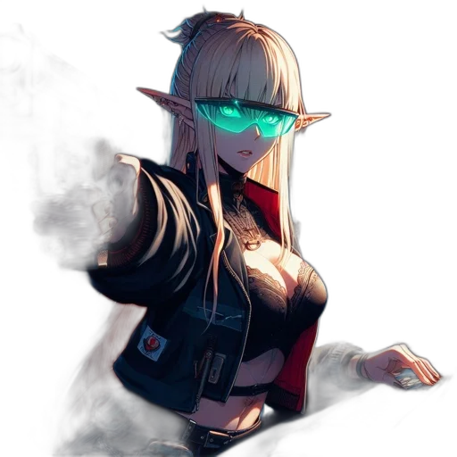 staff, jacket, mask, weapon, cyberpunk, concept art, fantasy art, anime transparent PNG cut-out
