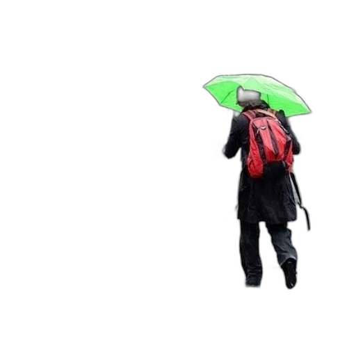 umbrella, hat, jacket, staff transparent PNG cut-out