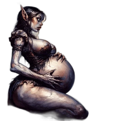 creature, dragon, concept art, fantasy art, pixel art, watercolor, elven, woman transparent PNG cut-out