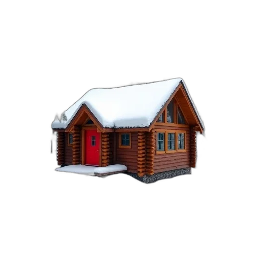 building, furniture, 3d render, concept art, pixel art, photorealistic, snow, cozy transparent PNG cut-out
