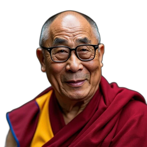 face, staff, mask, crown, photorealistic, portrait, dalai, lama transparent PNG cut-out