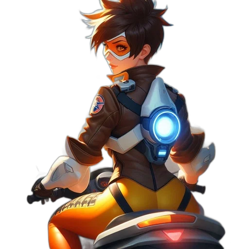 jacket, robot, weapon, staff, concept art, cartoon, anime, comic book art transparent PNG cut-out
