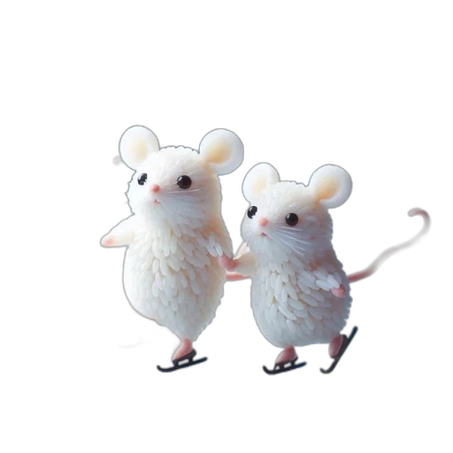 animal, hat, 3d render, concept art, pixel art, cartoon, two, small transparent PNG cut-out