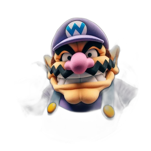 mask, hat, crown, weapon, 3d render, concept art, mario, iconic transparent PNG cut-out