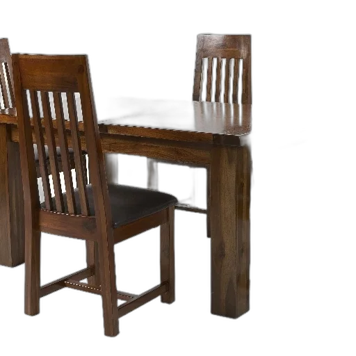 furniture, 3d render, rustic, wooden, dining, table, four, matching transparent PNG cut-out