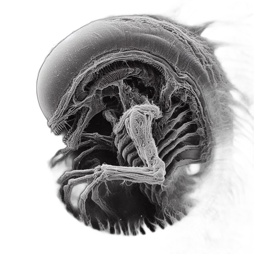 hair, creature, animal, face, photorealistic, elaborate, grayscale, illustration transparent PNG cut-out