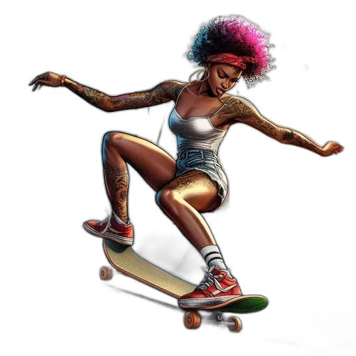 concept art, photorealistic, cartoon, comic book art, artistic, rendering, woman, performs transparent PNG cut-out