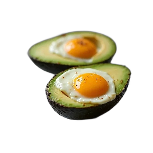 food, hat, 3d render, photorealistic, plate, two, halves, avocado transparent PNG cut-out