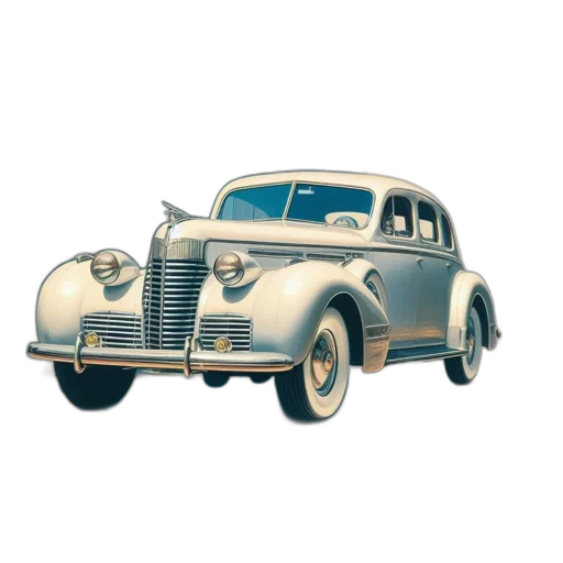car, photorealistic, 3d render, concept art, watercolor, antique, rests, cobbled transparent PNG cut-out