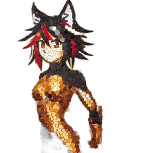 mask, creature, staff, animal, pixel art, concept art, fantasy art, 3d render transparent PNG cut-out