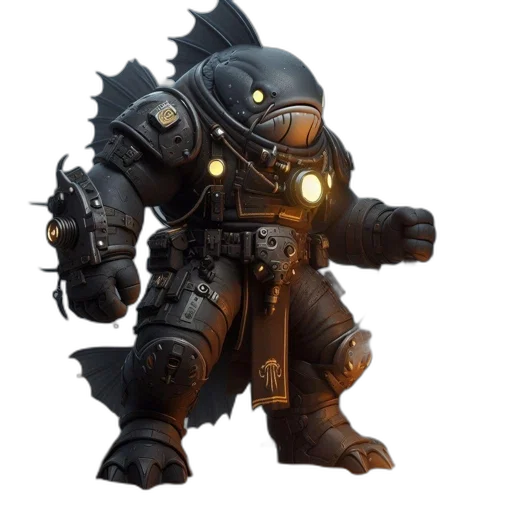robot, weapon, staff, creature, concept art, 3d render, cyberpunk, fantasy art transparent PNG cut-out