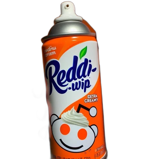 bottle, food, weapon, robot, 3d render, photorealistic, reddi-wip, can transparent PNG cut-out