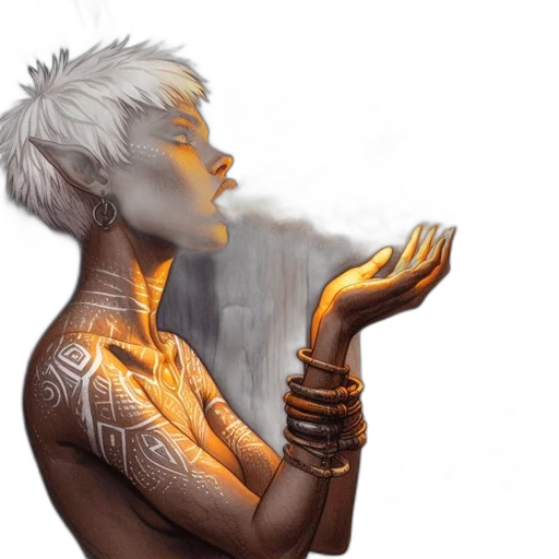 fantasy art, concept art, watercolor, photorealistic, fire, outer space, neon lights, fog transparent PNG cut-out
