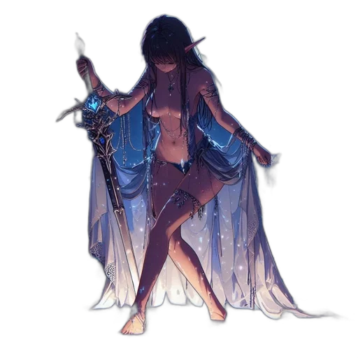 dress, sword, staff, concept art, fantasy art, pixel art, comic book art, fire transparent PNG cut-out
