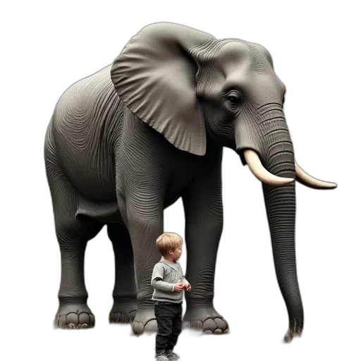 animal, creature, 3d render, concept art, photorealistic, little, boy, standing transparent PNG cut-out