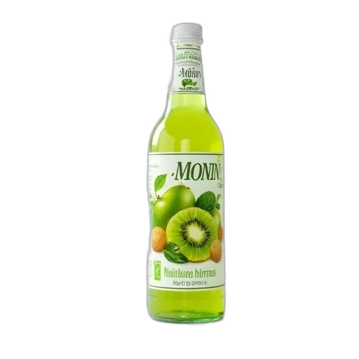 bottle, food, green, kiwi, flavored, monin, syrup, white transparent PNG cut-out