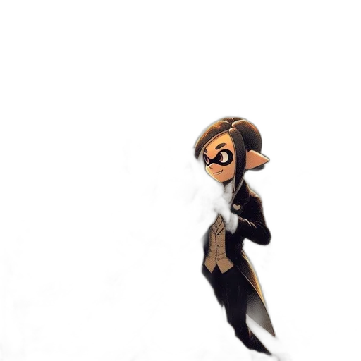 staff, animal, jacket, mask, concept art, cartoon, 3d render, watercolor transparent PNG cut-out