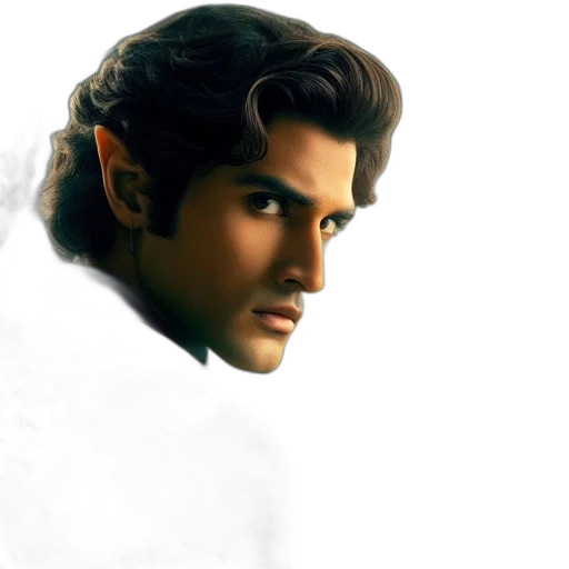 photorealistic, fantasy art, comic book art, concept art, golden, elf-like, male, figure transparent PNG cut-out