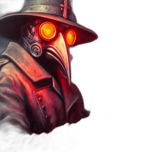 mask, face, concept art, fantasy art, cyberpunk, red, enigmatic, figure transparent PNG cut-out