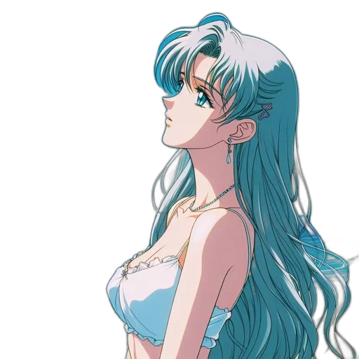 dress, vaporwave, anime, pixel art, concept art, outer space, pastel, blue transparent PNG cut-out
