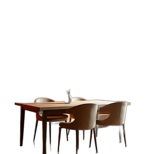 furniture, 3d render, photorealistic, earth tones, monochrome, dark, dining, room transparent PNG cut-out
