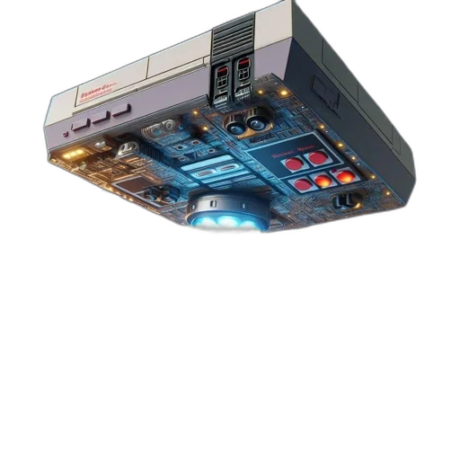 robot, weapon, cyberpunk, 3d render, vaporwave, concept art, detailed, nes transparent PNG cut-out