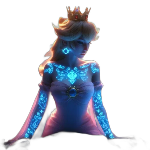 crown, dress, robot, jewelry, concept art, 3d render, fantasy art, pixel art transparent PNG cut-out