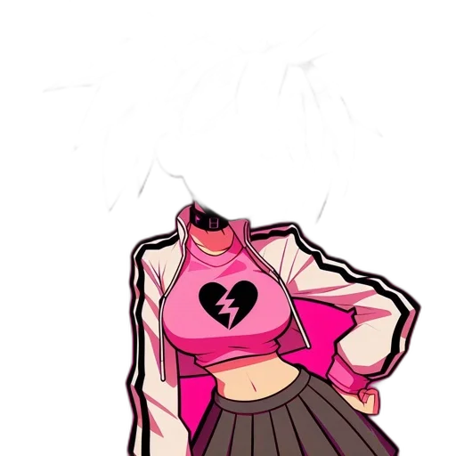 jacket, dress, weapon, mask, concept art, anime, pixel art, comic book art transparent PNG cut-out