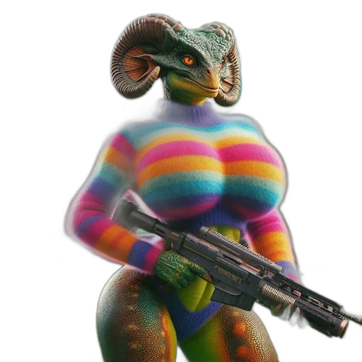 animal, creature, dragon, weapon, 3d render, concept art, vaporwave, cyberpunk transparent PNG cut-out
