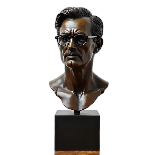 face, staff, 3d render, photorealistic, concept art, comic book art, bronze, bust transparent PNG cut-out