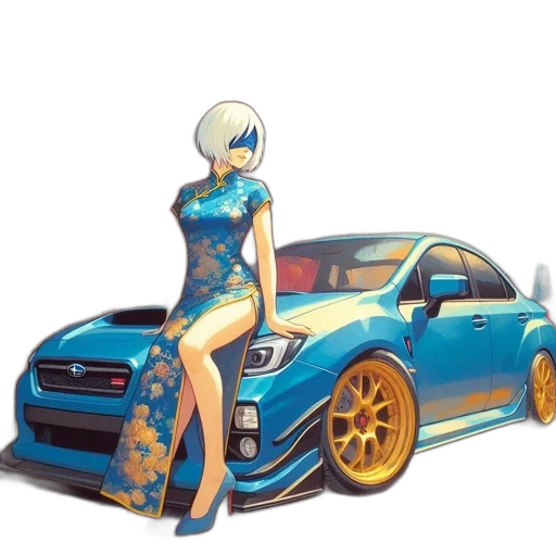 car, dress, robot, weapon, concept art, anime, fantasy art, cartoon transparent PNG cut-out