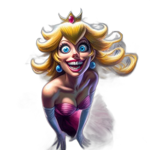 crown, face, dress, concept art, fantasy art, comic book art, cartoon, exuberant transparent PNG cut-out