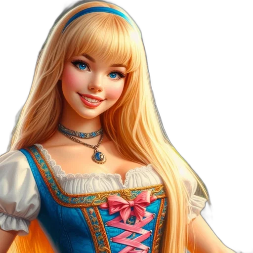 dress, fantasy art, 3d render, photorealistic, concept art, young, female, character transparent PNG cut-out