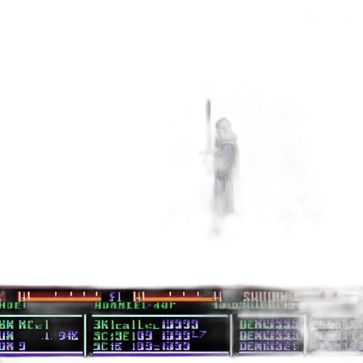 sword, robot, staff, weapon, cyberpunk, vaporwave, concept art, pixel art transparent PNG cut-out