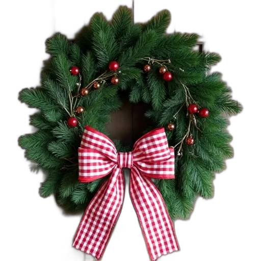 hat, christmas, wreath, wood, lattice, wall, red, white transparent PNG cut-out