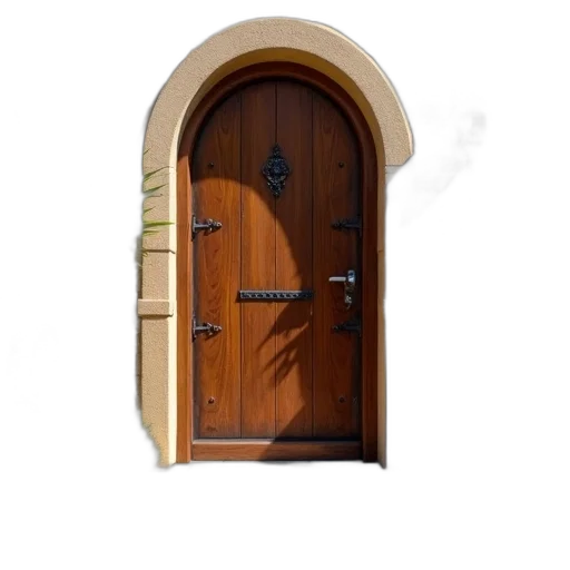 furniture, staff, building, 3d render, photorealistic, rustic, wooden, door transparent PNG cut-out
