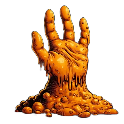 food, photorealistic, concept art, 3d render, comic book art, golden, golden-orange, dripping transparent PNG cut-out