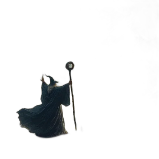 staff, dress, sword, umbrella, concept art, 3d render, fantasy art, photorealistic transparent PNG cut-out