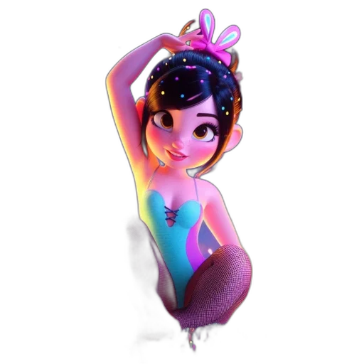 dress, jewelry, crown, 3d render, concept art, cartoon, fantasy art, neon transparent PNG cut-out
