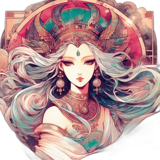 jewelry, mask, crown, face, fantasy art, concept art, comic book art, pixel art transparent PNG cut-out