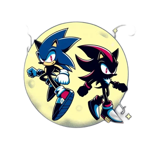 concept art, comic book art, pixel art, cartoon, blue, monochrome, dark, sonic transparent PNG cut-out