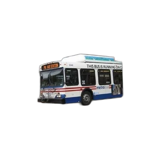 3d render, photorealistic, concept art, pixel art, metrobus, running, compressed, natural transparent PNG cut-out