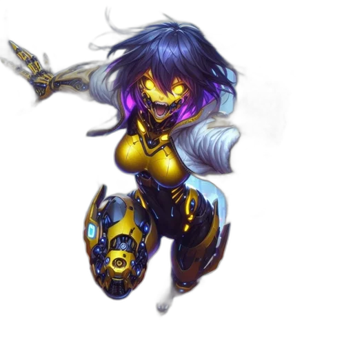 staff, robot, weapon, concept art, fantasy art, pixel art, cyberpunk, golden transparent PNG cut-out