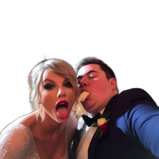 dress, face, cartoon, photorealistic, lavish, wedding, celebration, couple transparent PNG cut-out