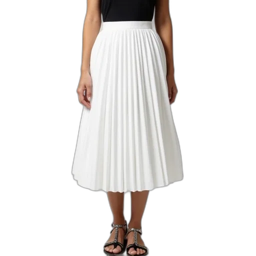 dress, monochrome, woman, wearing, white, skirt, pleated, design transparent PNG cut-out