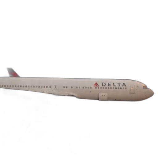 delta, airplane, parked, airport, gate, rainy, day transparent PNG cut-out