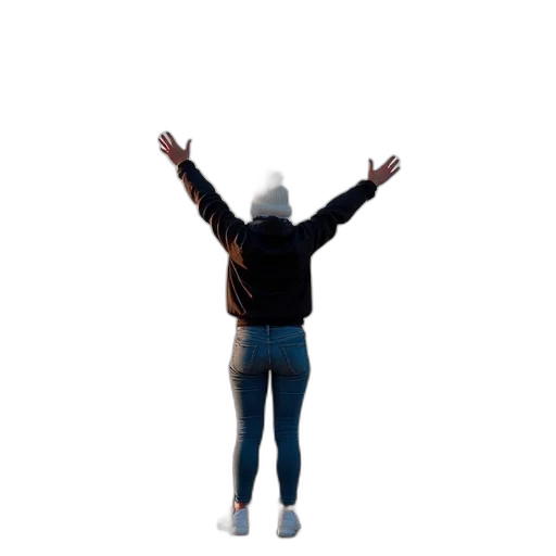 jacket, staff, hat, 3d render, pixel art, concept art, photorealistic, person transparent PNG cut-out