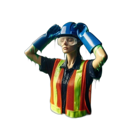 staff, robot, hat, mask, 3d render, individual, protective, gear transparent PNG cut-out