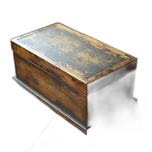furniture, jewelry, crown, 3d render, photorealistic, wooden, box, textured transparent PNG cut-out