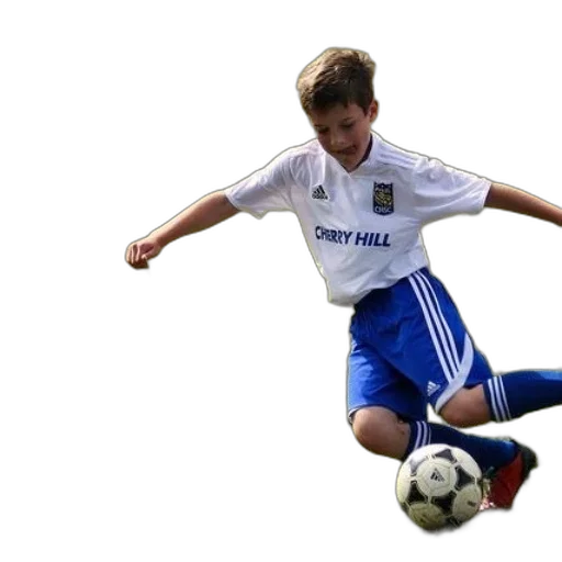 photorealistic, young, boy, cherry, hill, soccer, uniform, about transparent PNG cut-out